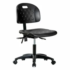 Polyurethane Lab Chair, Armless, 18 in Seat Width, 5 Casters, Nylon Base