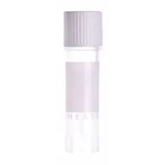 Cryogenic Vial, Polypropylene, 0.5 mL, White, Sterile, Self-Standing, External Thread, 12 mm Body Dia, Round Bottom, with Closure
