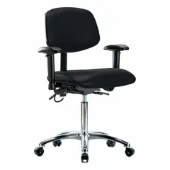 Vinyl ESD Task Chair with Arms, 21 1/2" to 29" Height, 18 1/2" Seat Width, 17" Seat Depth