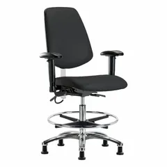 Vinyl ESD Task Chair with Arms, Adjustable Height 21 1/2" to 29", Aluminum Base