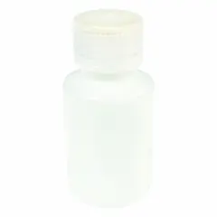 HDPE Narrow Mouth Round Lab Bottle, 90 mL, Colorless, with Polypropylene Closure