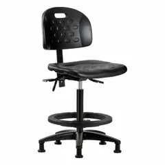Polyurethane Lab Chair, Armless, Adjustable Height 24 1/4" to 34", 18" Seat Width, 17" Seat Depth