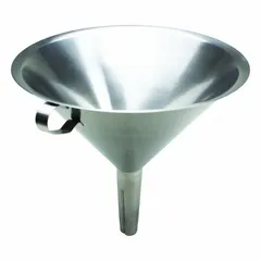 Stainless Steel Lab Funnel, 250 mm Diameter, 20 mm Stem, Silver