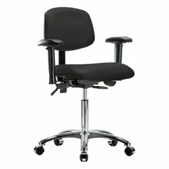 Vinyl Lab Chair with Arms, Aluminum Base, Height Range 21 1/2" to 29"