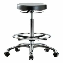 Polyurethane Lab Stool, ISO 4 Cleanroom, Height Adjustable 23 1/2 to 33 1/4 in