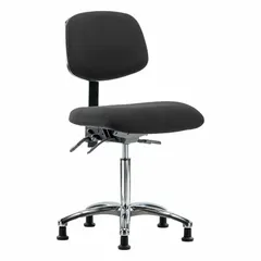 ESD Task Chair, Fabric, Armless, Aluminum Base, Height Range 21 1/2" to 29"