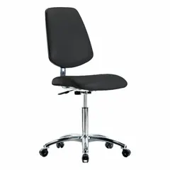 Vinyl ESD & Cleanroom Task Chair, Armless, ISO 4, ESD-Safe, Aluminum Base, 18 1/2 in Seat Width, 21 1/2 to 29 in Height Range, 5 Casters