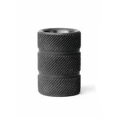 Letter-size standard-wall diamond groove drill bushing with E inside diameter, 1/2 in outside diameter, and 1 in overall length. Inside diameter tolerance +0.0001 in / +0.0005 in; outside diameter tolerance +0.0250 in / +0.0100 in. Used to guide drill bits in jigs and fixtures for precise hole placement in machining operations.