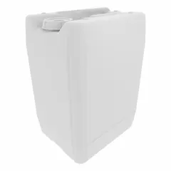 Rectangular Plastic Jerrican, 20 L (5 gal), White, 70 mm Screw Cap