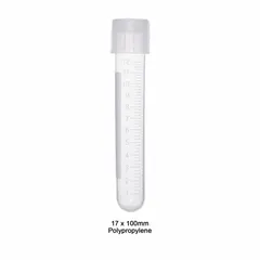APPROVED VENDOR Polypropylene Culture Tube, 14 mL, Round Bottom, Colorless, Graduated with Caps (T8235)