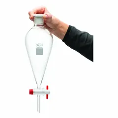 APPROVED VENDOR Separatory Funnel, Borosilicate Glass, 500 mL, 12 mm Stem, Colorless
