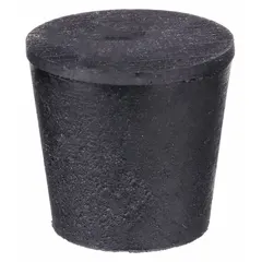 Natural Rubber Stopper, 5-1/2 Size, Black, 28 mm Top Dia, 24 mm Bottom Dia, 25 mm Ht