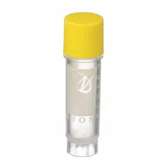CryoELITE(TM) Polypropylene Cryogenic Vial, 2 mL, Off-White Body, Yellow Closure, Self-Standing, Sterile