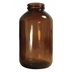 Amber Wide Mouth Glass Lab Bottles, 60 mL, 33-400 mm, 44 mm Body Dia, Case of 24, GLA-00916