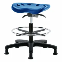 Polyurethane Lab Stool, Height Range 19 in to 26 1/2 in, 17 in Seat Width, 14 in Seat Depth, 5 Glides