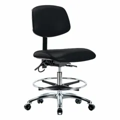 Vinyl ESD Task Chair, Armless, Black, 21 1/2"-29" Height, 18 1/2" Seat Width, 17" Seat Depth