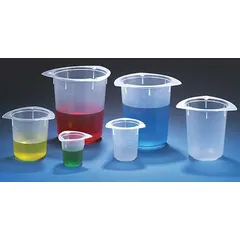 APPROVED VENDOR Tri-Pour Beaker, Low Form, Polypropylene, Translucent, 50 mL, Molded Graduations