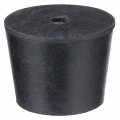 Natural Rubber Stopper, Size 10, Black, 50 mm Top Dia, 42 mm Bottom Dia, 25 mm Height