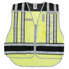 Police Safety Vest, Black/Green, Polyester, 4001BZ-M-XL
