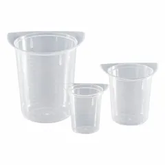 APPROVED VENDOR 3633 Polypropylene Translucent Tri-Pour Beaker, 400 mL, Non-Sterile, Molded Graduations