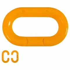 Master Chain Link for Plastic Chain Barrier, Orange, Polyethylene, 2 3/25 in Overall Length