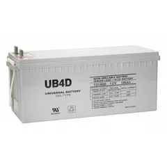 APPROVED VENDOR Gel Sealed Lead Acid Battery, 12V DC, 140 Ah, Deep Cycle, ABS, Tab Terminal with 0.315 in Bolt Hole, 8.43 in H x 8.11 in W