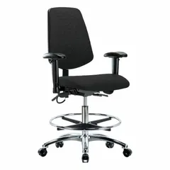 APPROVED VENDOR ESD Task Chair, Fabric, Arms Included, 21 1/2" to 29" Height, 18 1/2" Seat Width, 17" Seat Depth