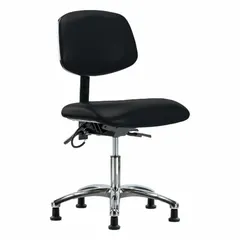 ESD Chair: Vinyl, Armless, 19-24 in Height, Aluminum Base, ESD-Safe