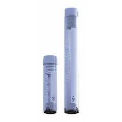 APPROVED VENDOR CRY42 Cryogenic Vial, HDPE, 2 mL, Sterile, White, Round Bottom, Self-Standing, External Thread with Closure