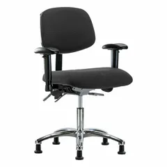Fabric ESD Chair with Arms, 19-24 in Height Adjustable, Aluminum Base