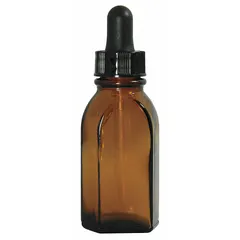 Amber Glass Lab Dropper Bottle, 60 mL, Oval, Soda Lime Glass