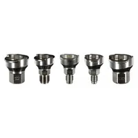 Stainless steel adapter for connecting PPS series disposable cups to spray guns. Features M8x1.25 thread size and S29 adapter type. Used in paint and coating applications such as automotive refinishing, industrial painting, and wood finishing
