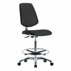 Vinyl ESD & Cleanroom Chair, Armless, Height Range 25 3/4 in to 35 1/2 in, ISO 4, ESD-Safe, Aluminum Base with Foot Support
