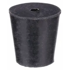 APPROVED VENDOR Natural Rubber Stopper, Size 0, Black, 15 mm Top Dia, 10 mm Bottom Dia, 25 mm Height