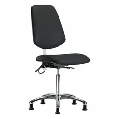 Vinyl ESD Task Chair, Armless, Black, 18-1/2 in Seat Width, 17 in Seat Depth, 21-1/2 to 29 in Height Range