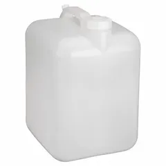 Rectangular Carboy, 5 gal, HDPE, White, 63 mm Screw Cap