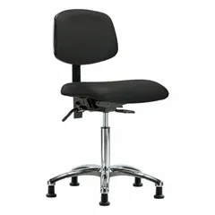 Vinyl Lab Chair, Armless, Adjustable Height 21 1/2" to 29", Aluminum Base