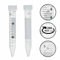 APPROVED VENDOR Polypropylene Centrifuge Tube, 15 mL, Conical, with Flat Screw Cap, C2915-W