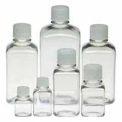 Media Bottle, PET, 500 mL, Sterile, with HDPE Screw-On Closure, Graduated, Colorless