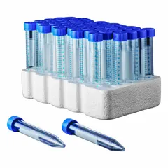 APPROVED VENDOR Centrifuge Tube, Polypropylene, Conical, Colorless, Sterile, with Blue Leak-Proof Screw Cap, Graduated