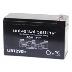 APPROVED VENDOR AGM Sealed Lead Acid Battery, 12V DC, 9 Ah, Deep Cycle, ABS Housing, Faston Terminals, 40748