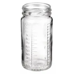 Clear Wide Mouth Round Glass Lab Bottle, 120 mL, 48-400, Colorless, Graduated, Case of 24