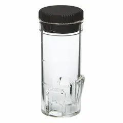 APPROVED VENDOR Plastic Lab Vial, Black, Round Bottom, Self-Standing, 8.95 in Body Diameter