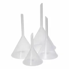 General Purpose Lab Funnel, Polypropylene, 20 mL, 57 mm, 40 mm Stem, Colorless