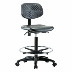 APPROVED VENDOR Ergonomic Chair: Polyurethane, Armless, 23 1/4-33 1/4 in Ht, 16 in Seat Wd, 5 Casters