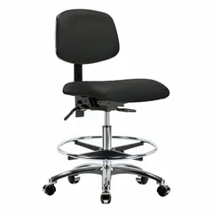 Vinyl Lab Chair, Armless, Adjustable Height 21 1/2" to 29", Aluminum Base