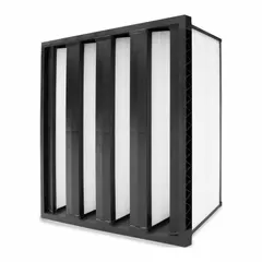 MERV 16 V-Bank Air Filter, 24 in x 12 in x 17 in, Synthetic Media, Plastic Frame, Single Header, 4 Vs
