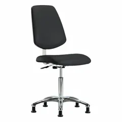 APPROVED VENDOR Cleanroom Task Chair, Armless, Vinyl, ISO 4, Height Range 21 1/2 in to 29 in