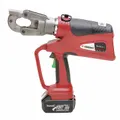 The BURNDY PAT600LI is a cordless crimping tool with a die head that accepts W, W-VT, and VT dies. It delivers 6 tons of force and is rated for copper conductors up to 600 kcmil and aluminum up to 350 kcmil. Powered by an 18V battery, it is suited for electrical installation and maintenance tasks requiring portable crimping.