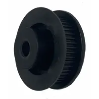 Fixed-bore timing pulley with hub designed for GT timing belt sections and 6 mm belt width. Features a modified curvilinear tooth profile for positive engagement. Plain finish. Suitable for power transmission systems requiring synchronized motion
